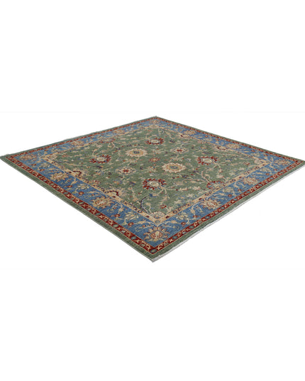 Ziegler 6' 5" X 6' 5" Hand Knotted Wool Rug 6' 5" X 6' 5" (196 X 196) / Green / Wool