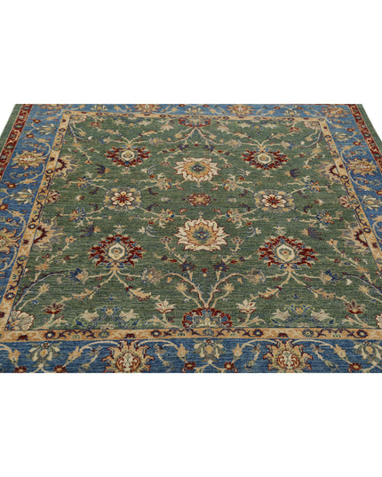 Ziegler 6' 5" X 6' 5" Hand Knotted Wool Rug 6' 5" X 6' 5" (196 X 196) / Green / Wool