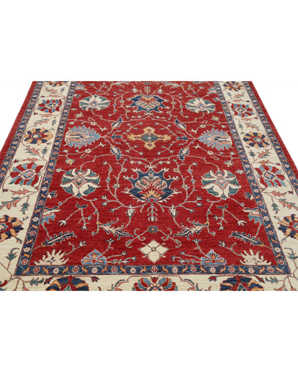 Ziegler 6' 1" X 8' 11" Hand Knotted Wool Rug 6' 1" X 8' 11" (185 X 272) / Red / Wool