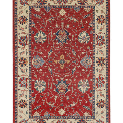 Ziegler 6' 1" X 8' 11" Hand Knotted Wool Rug 6' 1" X 8' 11" (185 X 272) / Red / Wool