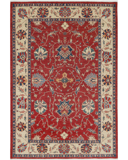 Ziegler 6' 1" X 8' 11" Hand Knotted Wool Rug 6' 1" X 8' 11" (185 X 272) / Red / Wool