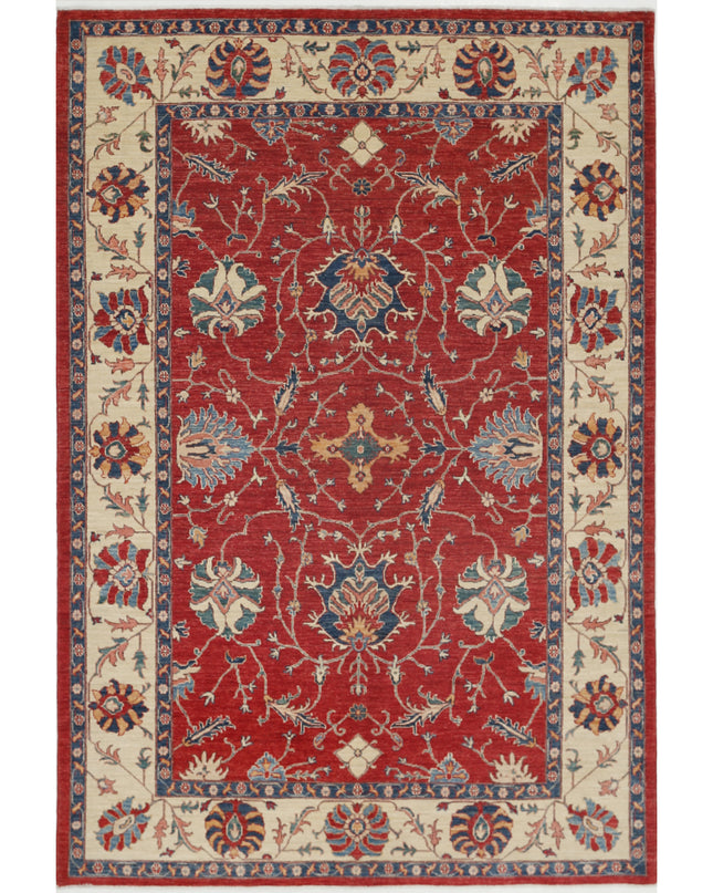 Ziegler 6' 1" X 8' 11" Hand Knotted Wool Rug 6' 1" X 8' 11" (185 X 272) / Red / Wool
