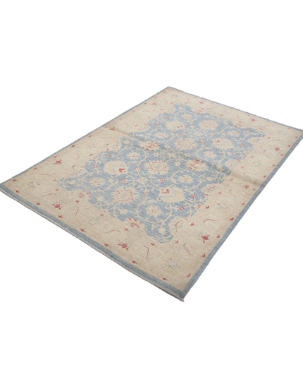Ziegler 4' 1" X 6' 2" Hand Knotted Wool Rug 4' 1" X 6' 2" (124 X 188) / Blue / Wool