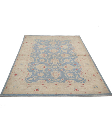 Ziegler 4' 1" X 6' 2" Hand Knotted Wool Rug 4' 1" X 6' 2" (124 X 188) / Blue / Wool