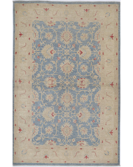 Ziegler 4' 1" X 6' 2" Hand Knotted Wool Rug 4' 1" X 6' 2" (124 X 188) / Blue / Wool