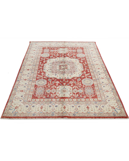 Ziegler 4' 7" X 6' 9" Hand Knotted Wool Rug 4' 7" X 6' 9" (140 X 206) / Red / Wool