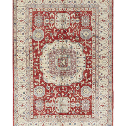 Ziegler 4' 7" X 6' 9" Hand Knotted Wool Rug 4' 7" X 6' 9" (140 X 206) / Red / Wool