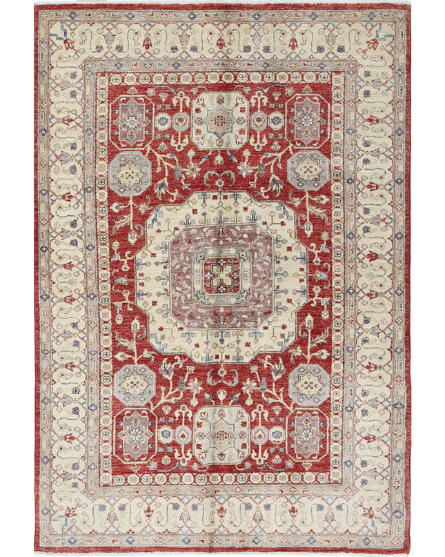 Ziegler 4' 7" X 6' 9" Hand Knotted Wool Rug 4' 7" X 6' 9" (140 X 206) / Red / Wool