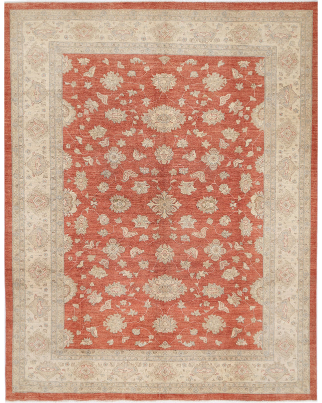 Ziegler 9' 1" X 11' 6" Hand Knotted Wool Rug 9' 1" X 11' 6" (277 X 351) / Rust / Wool