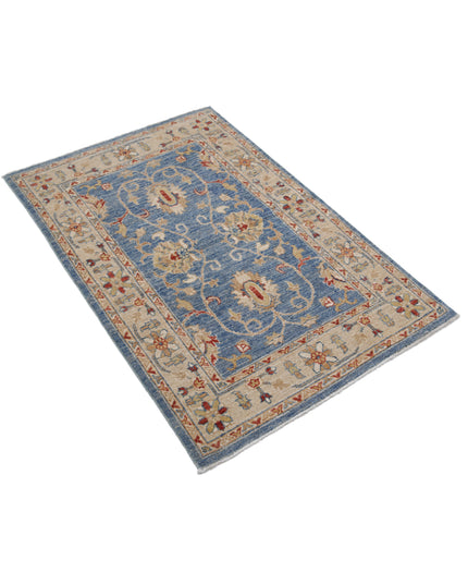 Ziegler 2' 9" X 4' 1" Hand Knotted Wool Rug 2' 9" X 4' 1" (84 X 124) / Blue / Wool