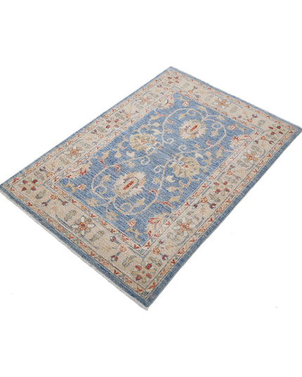 Ziegler 2' 9" X 4' 1" Hand Knotted Wool Rug 2' 9" X 4' 1" (84 X 124) / Blue / Wool