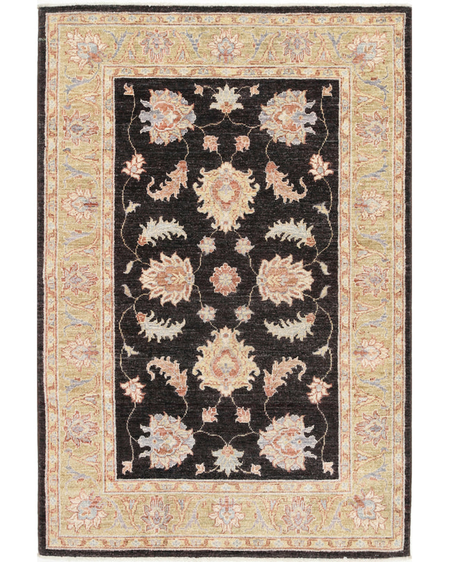 Ziegler 3' 4" X 4' 11" Hand Knotted Wool Rug 3' 4" X 4' 11" (101 X 150) / Brown / Wool