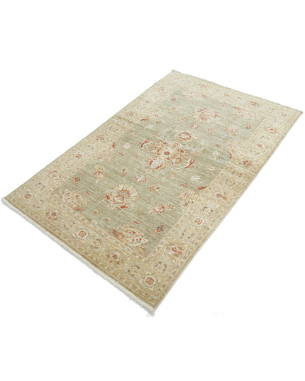 Ziegler 2' 11" X 4' 9" Hand Knotted Wool Rug 2' 11" X 4' 9" (89 X 145) / Green / Wool