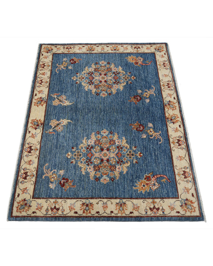 Ziegler 3' 0" X 4' 0" Hand Knotted Wool Rug 3' 0" X 4' 0" (91 X 122) / Blue / Wool
