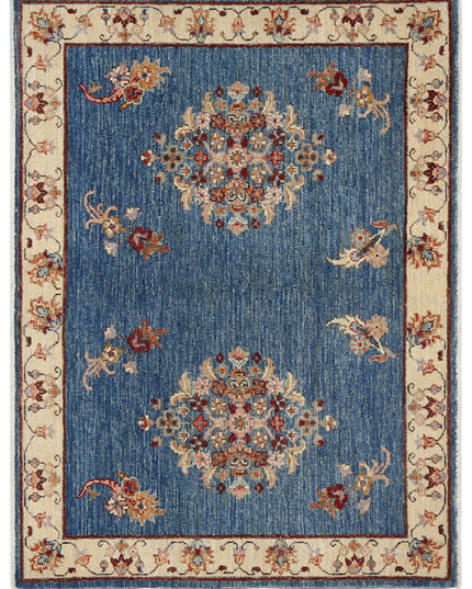 Ziegler 3' 0" X 4' 0" Hand Knotted Wool Rug 3' 0" X 4' 0" (91 X 122) / Blue / Wool