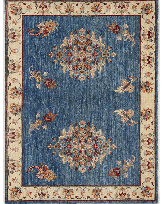 Ziegler 3' 0" X 4' 0" Hand Knotted Wool Rug 3' 0" X 4' 0" (91 X 122) / Blue / Wool