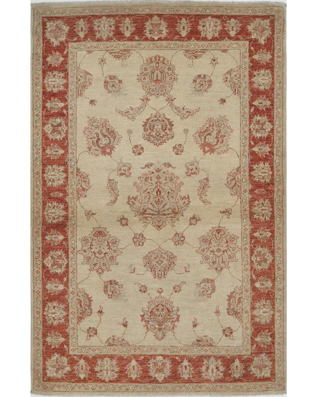 Ziegler 3' 11" X 6' 1" Hand Knotted Wool Rug 3' 11" X 6' 1" (119 X 185) / Ivory / Wool