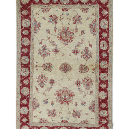 Ziegler 3' 11" X 6' 0" Hand Knotted Wool Rug 3' 11" X 6' 0" (119 X 183) / Ivory / Wool