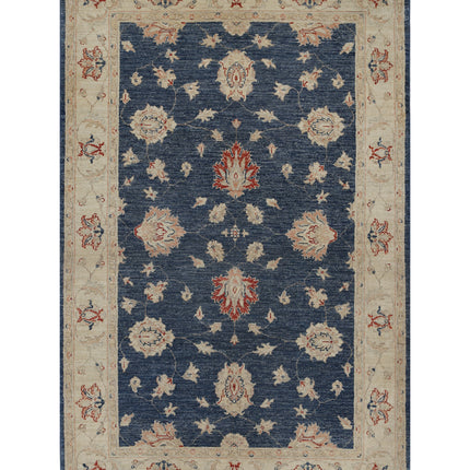 Ziegler 3' 11" X 6' 2" Hand Knotted Wool Rug 3' 11" X 6' 2" (119 X 188) / Blue / Wool