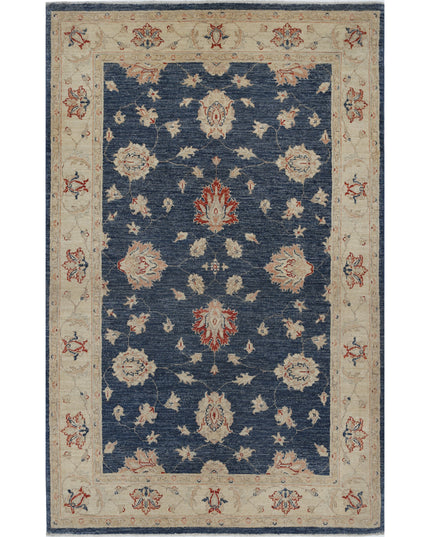 Ziegler 3' 11" X 6' 2" Hand Knotted Wool Rug 3' 11" X 6' 2" (119 X 188) / Blue / Wool