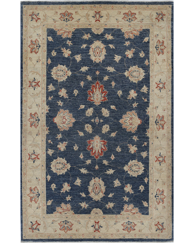 Ziegler 3' 11" X 6' 2" Hand Knotted Wool Rug 3' 11" X 6' 2" (119 X 188) / Blue / Wool