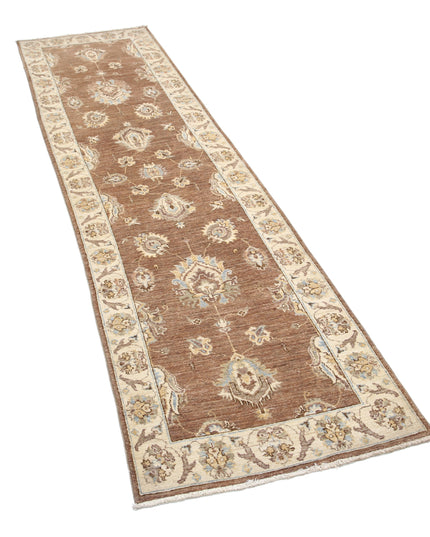 Ziegler 2' 4" X 8' 6" Hand Knotted Wool Rug 2' 4" X 8' 6" (71 X 259) / Brown / Wool