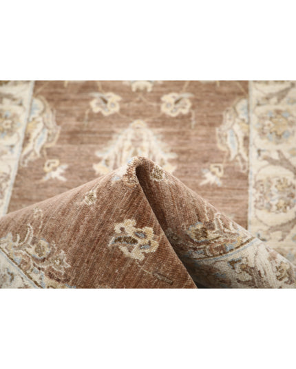 Ziegler 2' 4" X 8' 6" Hand Knotted Wool Rug 2' 4" X 8' 6" (71 X 259) / Brown / Wool