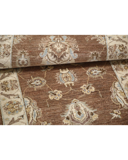 Ziegler 2' 4" X 8' 6" Hand Knotted Wool Rug 2' 4" X 8' 6" (71 X 259) / Brown / Wool