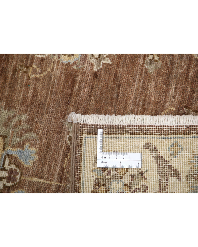 Ziegler 2' 4" X 8' 6" Hand Knotted Wool Rug 2' 4" X 8' 6" (71 X 259) / Brown / Wool