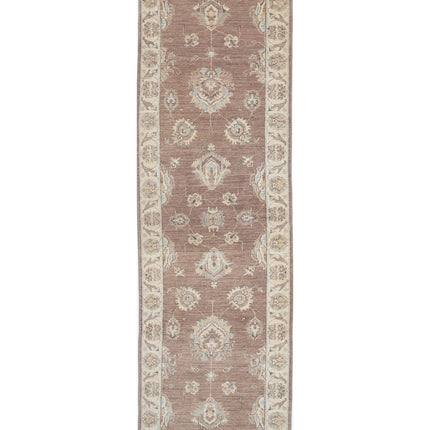Ziegler 2' 4" X 8' 6" Hand Knotted Wool Rug 2' 4" X 8' 6" (71 X 259) / Brown / Wool