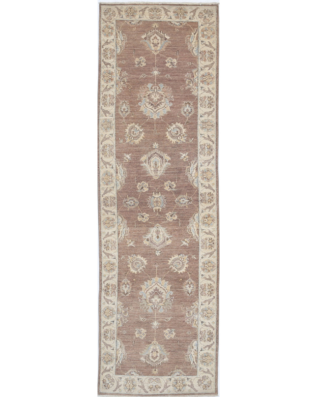 Ziegler 2' 4" X 8' 6" Hand Knotted Wool Rug 2' 4" X 8' 6" (71 X 259) / Brown / Wool