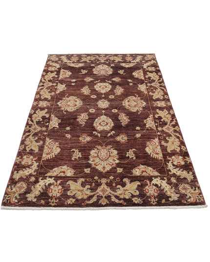 Ziegler 3' 9" X 5' 10" Hand Knotted Wool Rug 3' 9" X 5' 10" (114 X 178) / Brown / Wool
