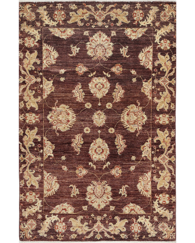 Ziegler 3' 9" X 5' 10" Hand Knotted Wool Rug 3' 9" X 5' 10" (114 X 178) / Brown / Wool
