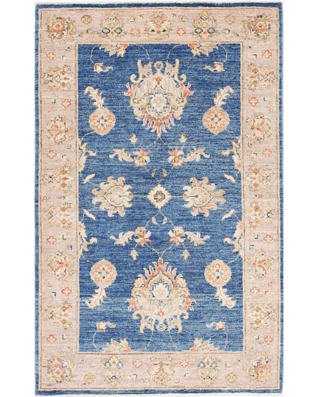 Ziegler 2' 7" X 4' 0" Hand Knotted Wool Rug 2' 7" X 4' 0" (79 X 122) / Blue / Wool