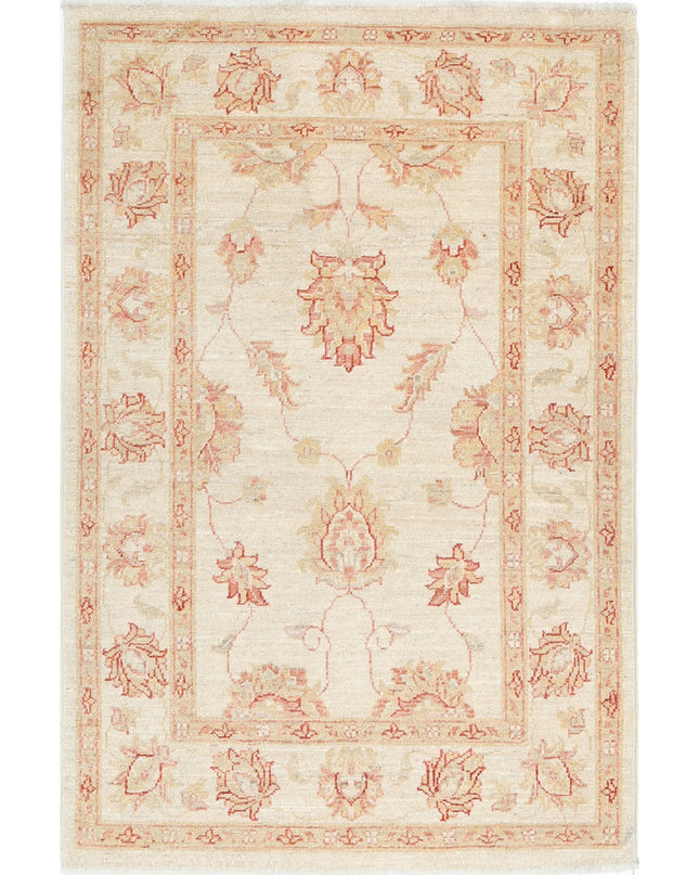 Ziegler 2' 8" X 3' 10" Hand Knotted Wool Rug 2' 8" X 3' 10" (81 X 117) / Ivory / Wool