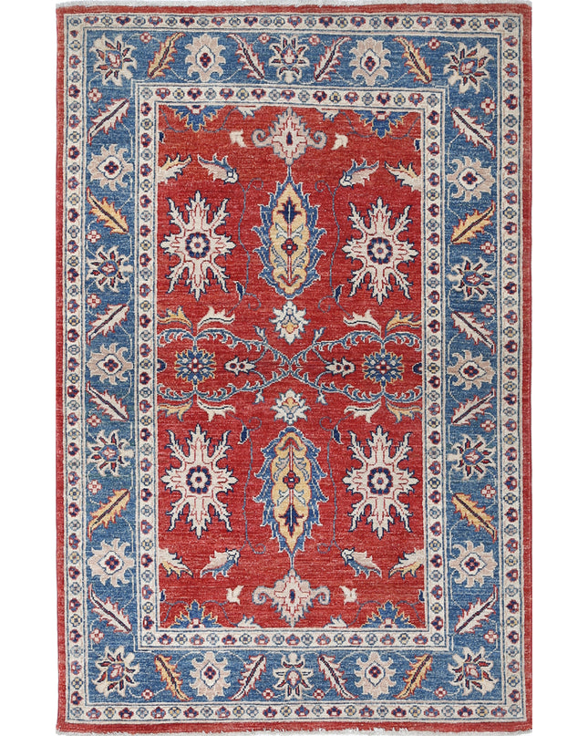 Ziegler 3' 4" X 5' 0" Hand Knotted Wool Rug 3' 4" X 5' 0" (101 X 152) / Red / Wool