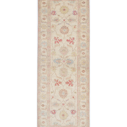 Ziegler 2' 7" X 8' 2" Hand Knotted Wool Rug 2' 7" X 8' 2" (79 X 249) / Ivory / Wool