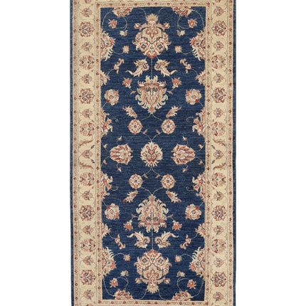Ziegler 3' 2" X 6' 11" Hand Knotted Wool Rug 3' 2" X 6' 11" (97 X 211) / Blue / Wool