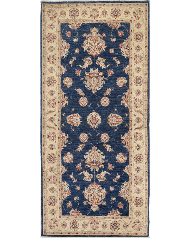 Ziegler 3' 2" X 6' 11" Hand Knotted Wool Rug 3' 2" X 6' 11" (97 X 211) / Blue / Wool