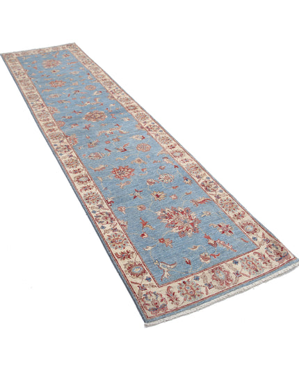 Ziegler 2' 6" X 9' 9" Hand Knotted Wool Rug 2' 6" X 9' 9" (76 X 297) / Blue / Wool