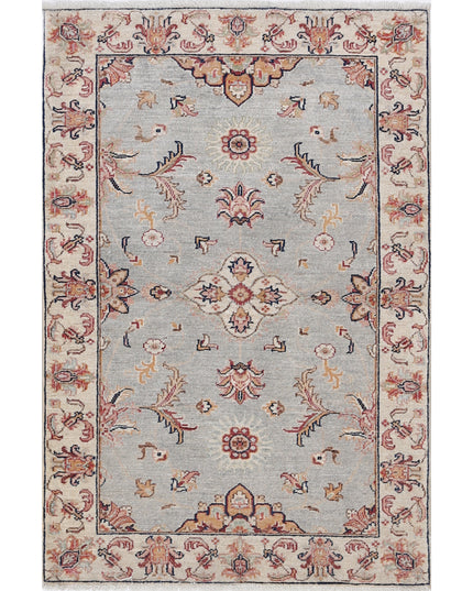 Ziegler 2' 11" X 4' 3" Hand Knotted Wool Rug 2' 11" X 4' 3" (89 X 130) / Blue / Wool