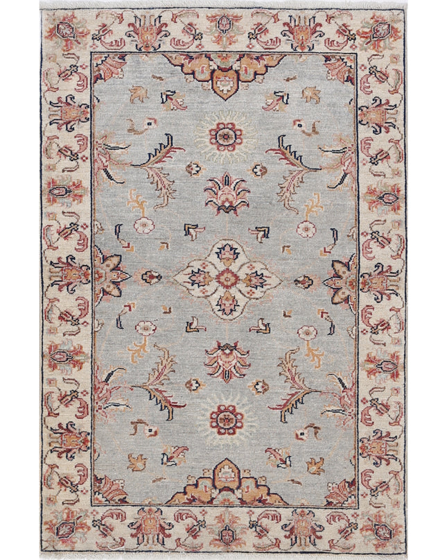Ziegler 2' 11" X 4' 3" Hand Knotted Wool Rug 2' 11" X 4' 3" (89 X 130) / Blue / Wool
