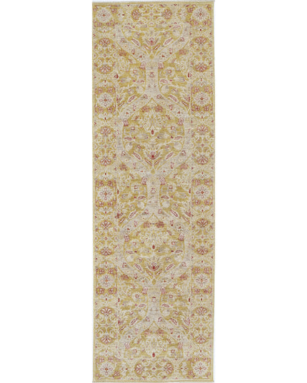 Ziegler 3' 1" X 9' 8" Hand Knotted Wool Rug 3' 1" X 9' 8" (94 X 295) / Gold / Wool