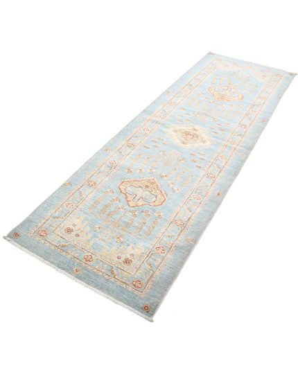 Ziegler 2' 9" X 8' 2" Hand Knotted Wool Rug 2' 9" X 8' 2" (84 X 249) / Blue / Wool