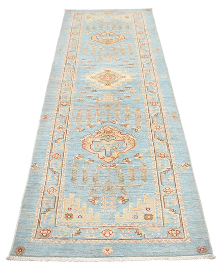 Ziegler 2' 9" X 8' 2" Hand Knotted Wool Rug 2' 9" X 8' 2" (84 X 249) / Blue / Wool