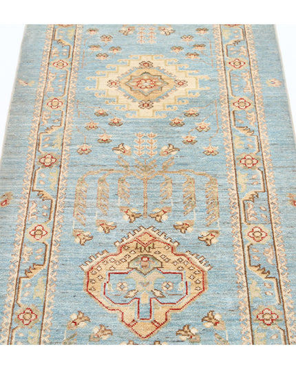Ziegler 2' 9" X 8' 2" Hand Knotted Wool Rug 2' 9" X 8' 2" (84 X 249) / Blue / Wool