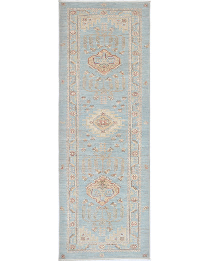 Ziegler 2' 9" X 8' 2" Hand Knotted Wool Rug 2' 9" X 8' 2" (84 X 249) / Blue / Wool