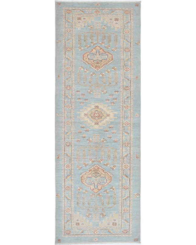 Ziegler 2' 9" X 8' 2" Hand Knotted Wool Rug 2' 9" X 8' 2" (84 X 249) / Blue / Wool