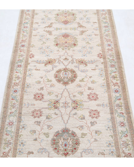 Ziegler 2' 8" X 8' 4" Hand Knotted Wool Rug 2' 8" X 8' 4" (81 X 254) / Ivory / Wool