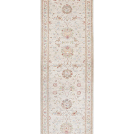 Ziegler 2' 8" X 8' 4" Hand Knotted Wool Rug 2' 8" X 8' 4" (81 X 254) / Ivory / Wool